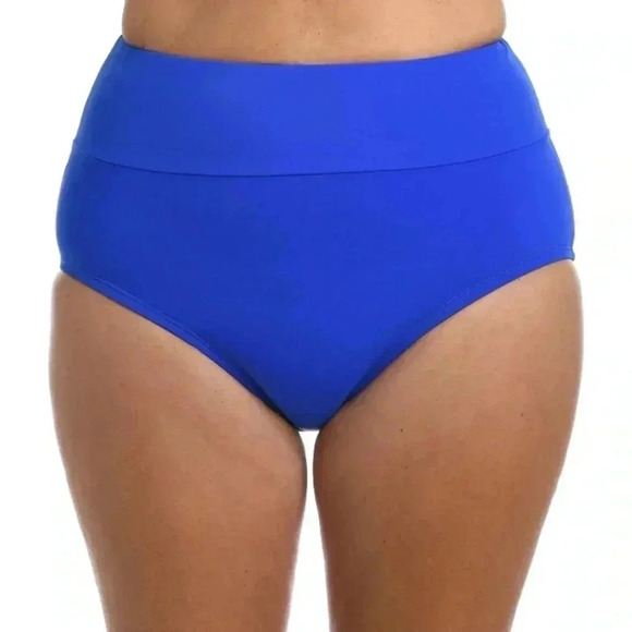 Sonnet Shores Cobalt Blue Wide Waistband Full Cover Bikini Bottoms Size 24W - Picture 1 of 8